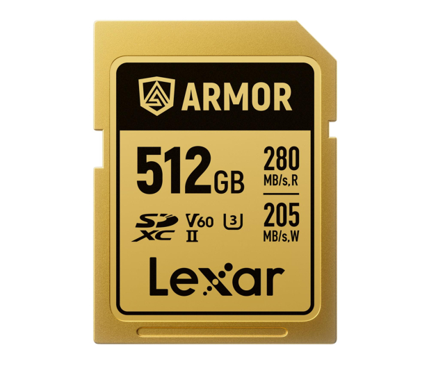 Lexar 512GB SDXC ARMOR Gold UHS-II U3 V60 IP68 Stainless Steel - 1329313 - zdjęcie